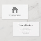 Carte De Visite Immobilier moderne Simple Gray House Realer (Devant / Derrière)