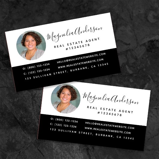 Carte De Visite Immobilier noir blanc