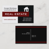Carte De Visite Immobilier noir, blanc, bordeaux (Devant / Derrière)
