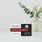 Carte De Visite Immobilier noir, blanc, bordeaux (Debout devant)