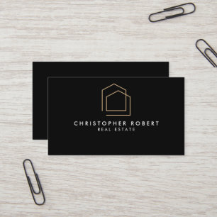 Carte de visite immobilier noir classique