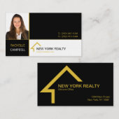 Carte de visite immobilier noir et or (Devant / Derrière)