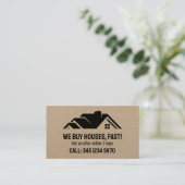 Carte De Visite 🏡 Immobilier Nous Achetons Maisons QR Kraft (Debout devant)