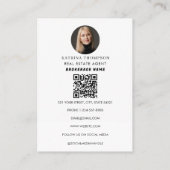Carte De Visite Immobilier Photo Realtor QR Code Porte avant (Dos)