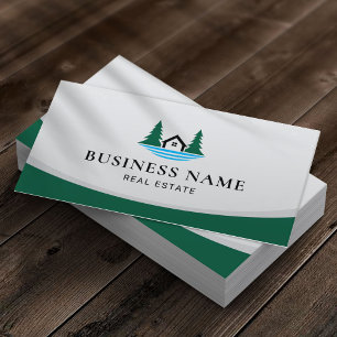 Carte De Visite Immobilier Plain Forest Lake House Logo Realtor
