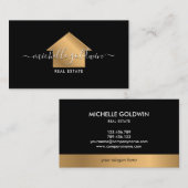 Carte De Visite Immobilier Professional Modern Script House (Devant / Derrière)