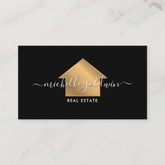 Carte De Visite Immobilier Professional Modern Script House (Devant)