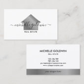 Carte De Visite Immobilier Professional Modern Script House (Devant / Derrière)