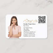 Carte De Visite immobilier professionnel ajouter photo code QR (Dos)