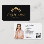 Carte De Visite immobilier professionnel ajouter photo code QR (Devant / Derrière)