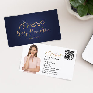 Carte De Visite immobilier professionnel ajouter photo code QR