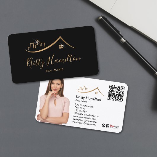 Carte De Visite immobilier professionnel ajouter photo code QR