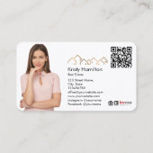 Carte De Visite immobilier professionnel ajouter photo code QR (Dos)
