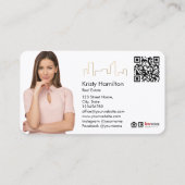 Carte De Visite immobilier professionnel ajouter photo code QR (Dos)