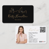 Carte De Visite immobilier professionnel ajouter photo code QR (Devant / Derrière)