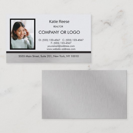 Carte De Visite Immobilier professionnel Ajouter photo et logo (Devant / Derrière)