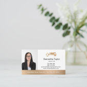 Carte De Visite Immobilier Professionnel Ajouter Photo et logo Bus (Debout devant)