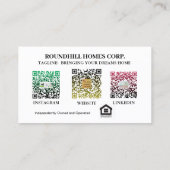 Carte De Visite Immobilier professionnel Ajouter un logo photo Cod (Dos)