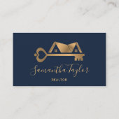 Carte De Visite Immobilier professionnel Ajouter un logo photo Rea (Dos)