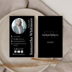 Carte De Visite Immobilier professionnel Delicic Black Realtor