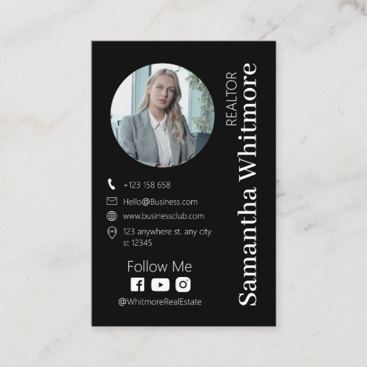 Carte De Visite Immobilier professionnel Delicic Black Realtor (Devant)