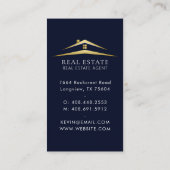 Carte De Visite Immobilier professionnel Elegant Navy (Dos)