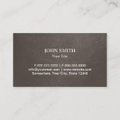 Carte De Visite Immobilier Professionnel Grunge Tan Brown Realer (Dos)