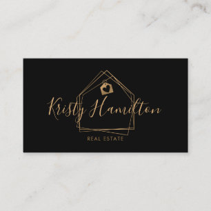 Carte De Visite immobilier professionnel maison courtier or