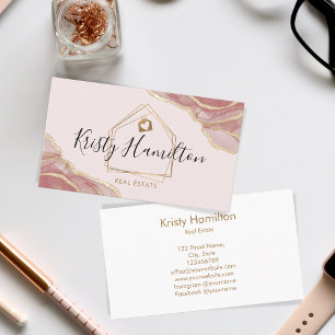 Carte De Visite immobilier professionnel maison courtier or affair