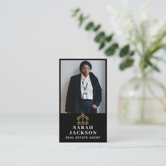 Carte De Visite Immobilier professionnel | Mise en page verticale (Debout devant)
