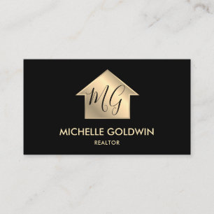 Carte De Visite Immobilier Professionnel Moderne Monogramme Maison