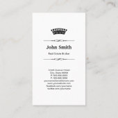 Carte De Visite Immobilier - Professionnel Moderne Noir Blanc (Dos)