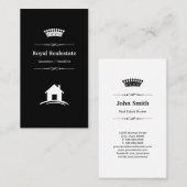 Carte De Visite Immobilier - Professionnel Moderne Noir Blanc (Devant / Derrière)