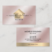 Carte De Visite Immobilier Professionnel Moderne Script House Busi (Devant / Derrière)