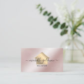 Carte De Visite Immobilier Professionnel Moderne Script House Busi (Debout devant)