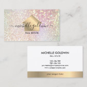 Carte De Visite Immobilier Professionnel Moderne Script House Busi (Devant / Derrière)