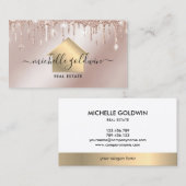 Carte De Visite Immobilier Professionnel Moderne Script House Busi (Devant / Derrière)