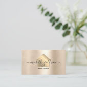 Carte De Visite Immobilier Professionnel Moderne Script House Busi (Debout devant)