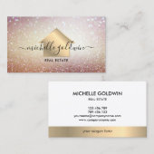 Carte De Visite Immobilier Professionnel Moderne Script House Busi (Devant / Derrière)