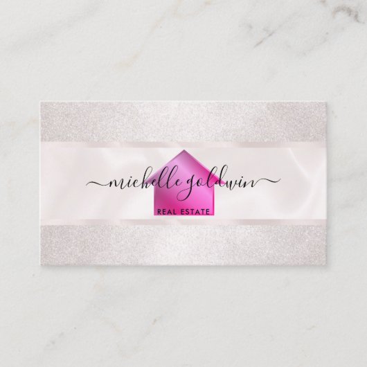 Carte De Visite Immobilier Professionnel Moderne Script House Busi (Devant)