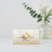 Carte De Visite Immobilier Professionnel Moderne Script House Busi (Debout devant)