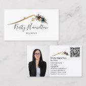 Carte De Visite immobilier professionnel realtor ajouter photo cod (Devant / Derrière)