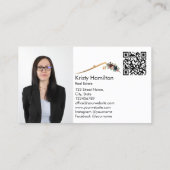 Carte De Visite immobilier professionnel realtor ajouter photo cod (Dos)
