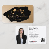 Carte De Visite immobilier professionnel realtor ajouter photo cod (Devant / Derrière)