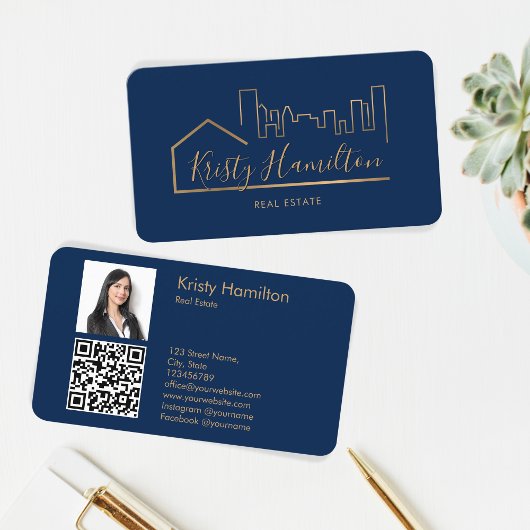 Carte De Visite immobilier professionnel realtor ajouter photo cod