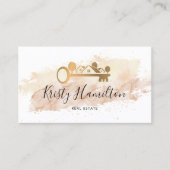 Carte De Visite immobilier professionnel realtor key ajouter photo (Devant)