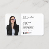 Carte De Visite immobilier professionnel realtor key ajouter photo (Dos)
