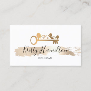 Carte De Visite immobilier professionnel realtor key ajouter photo