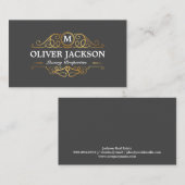 Carte De Visite Immobilier | Propriétés de Luxe en Or (Devant / Derrière)