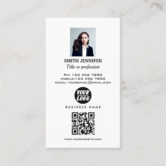Carte De Visite Immobilier QR code professionnel photo élégante